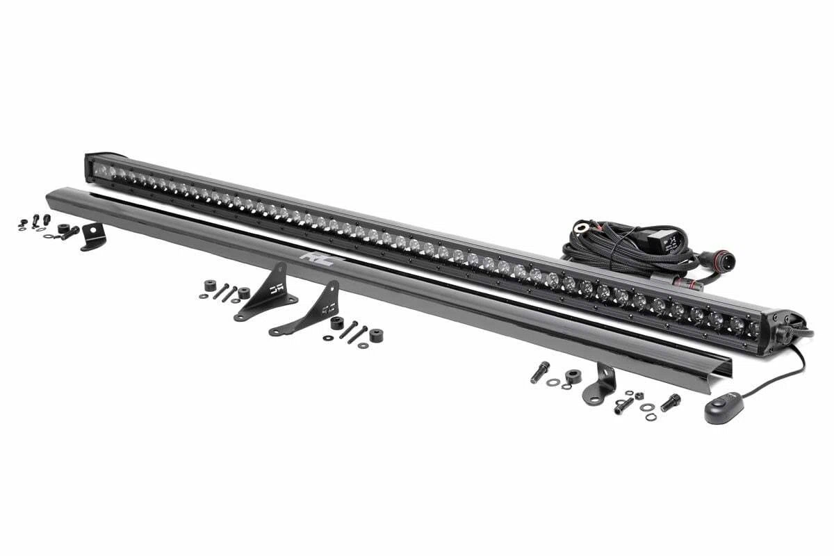 Fits Jeep Gladiator JT(18-24) LED Light Cowl Mount 50_ Black Single Row 70057
